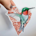 Hummingbird Heart Sticker