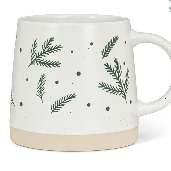 Wide Base Mug with Pine Branches