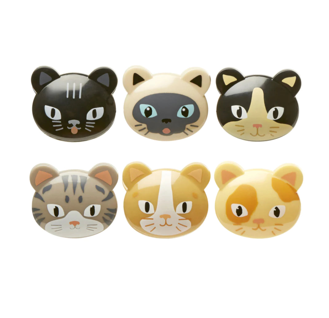 Set Of 6 Cat Bag Clips