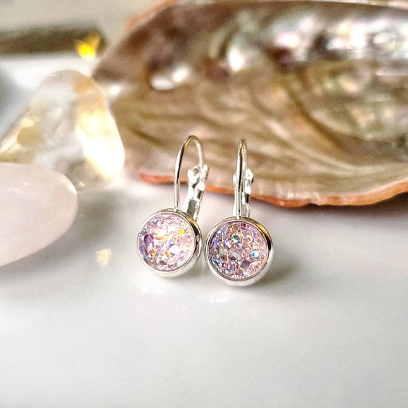Baby Pink Lever Back Earrings