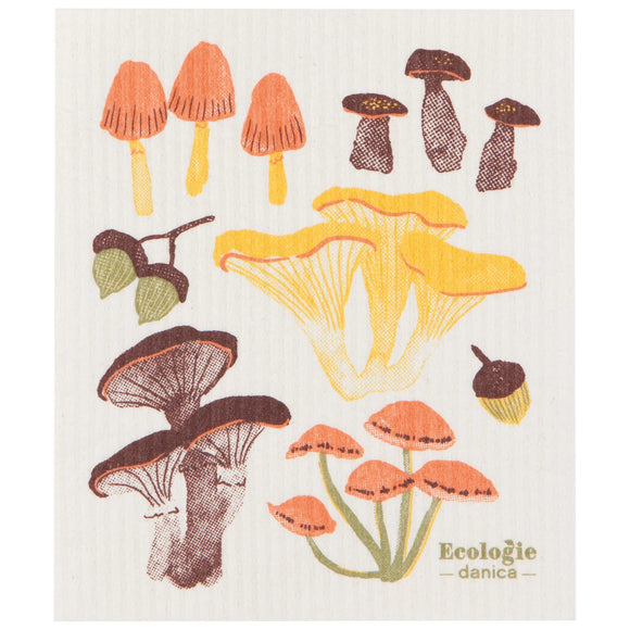 Field Mushrooms Swedish Dish Cloth