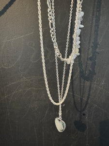 3 Separate Necklaces with Semi Precious Stones 1734-BLU-S