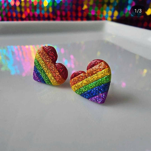 Pride Heart Studs