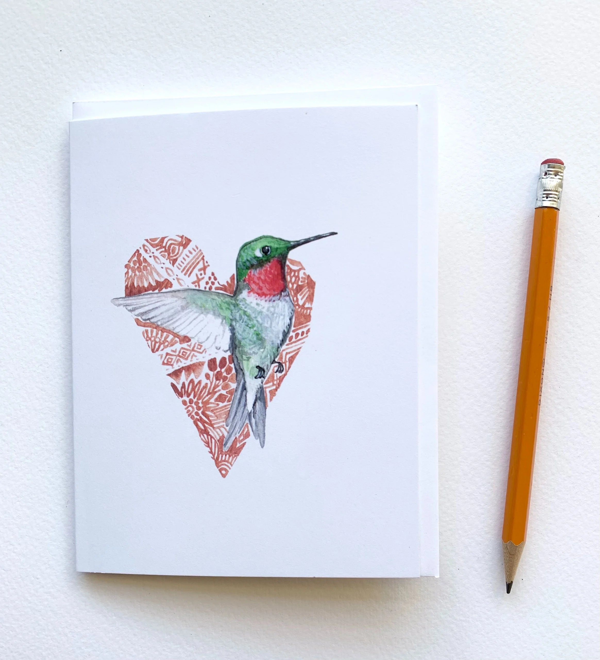 Heart and Hummingbird Card