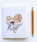 Chickadee and Heart Card