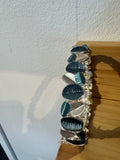 Blue And Silver Leaf Caracol Bracelet