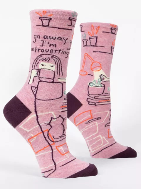 Go Away I’m Introverting - Womens Crew Socks