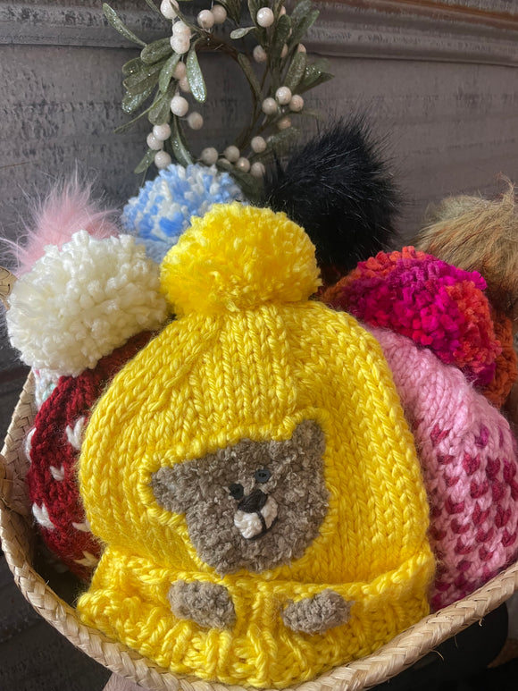 Knitted Pom Pom Hat