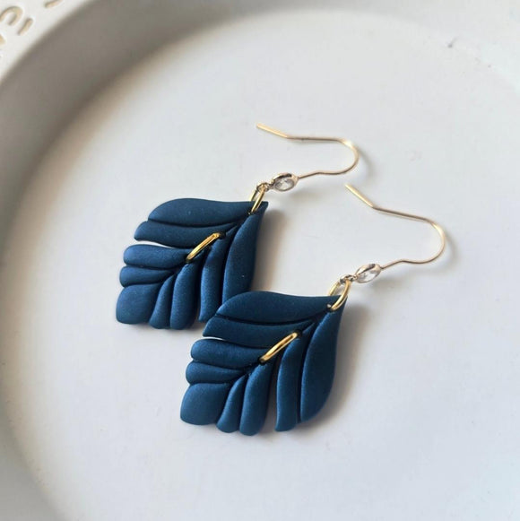 Peacock Dangles - Navy