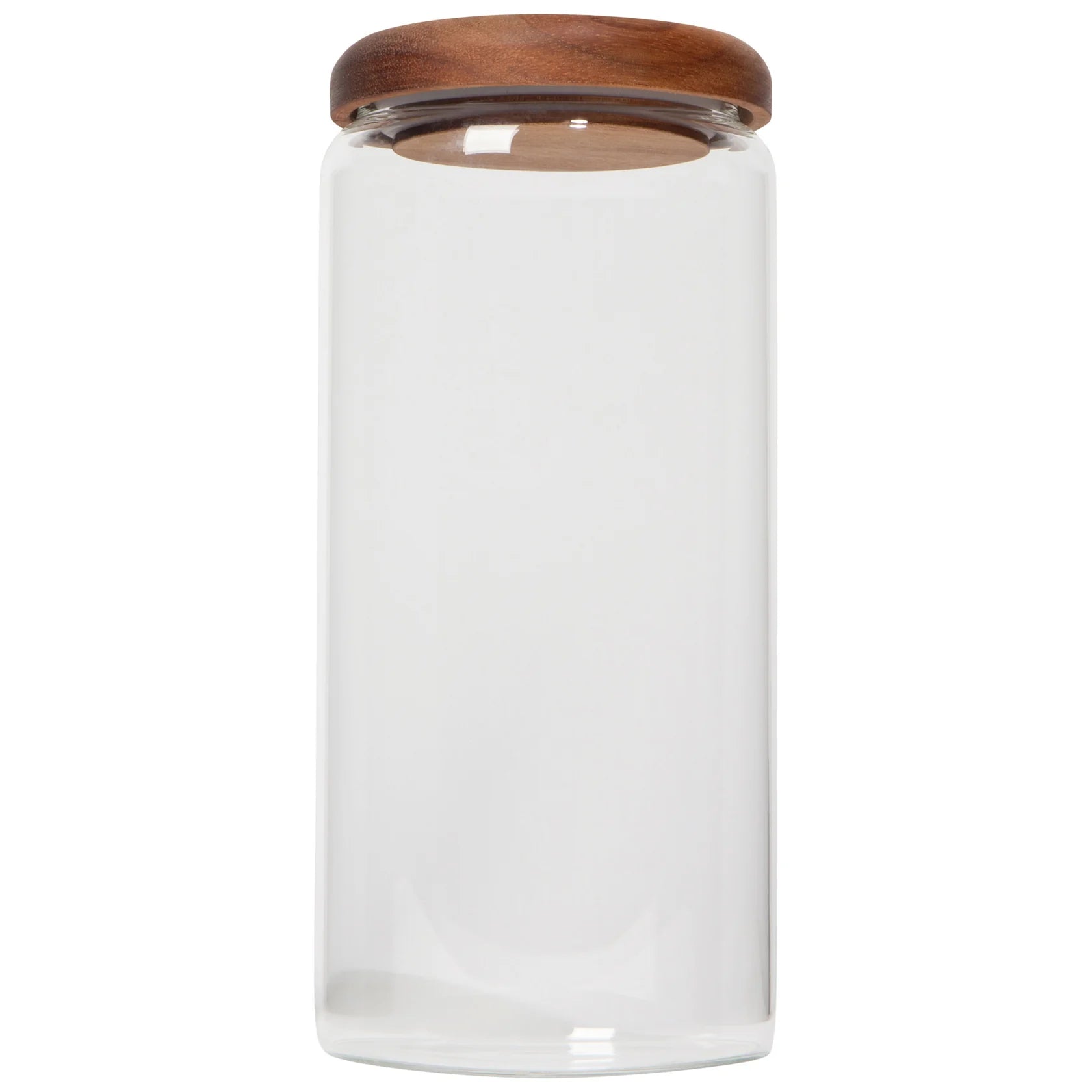 Acacia Wood Large Glass Jar - 42 oz