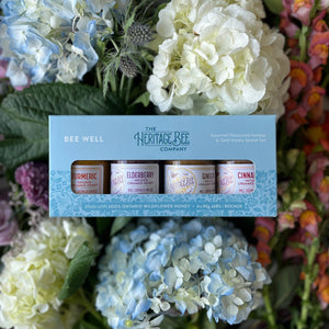 Bee Well - Gourmet Flavoured Honey Gift Set & Gold Spoon