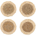 White Border Seagrass Coasters Set of 4