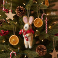 Handmade Felt Hanging Cinnamon the Rabbit Xmas Decoration