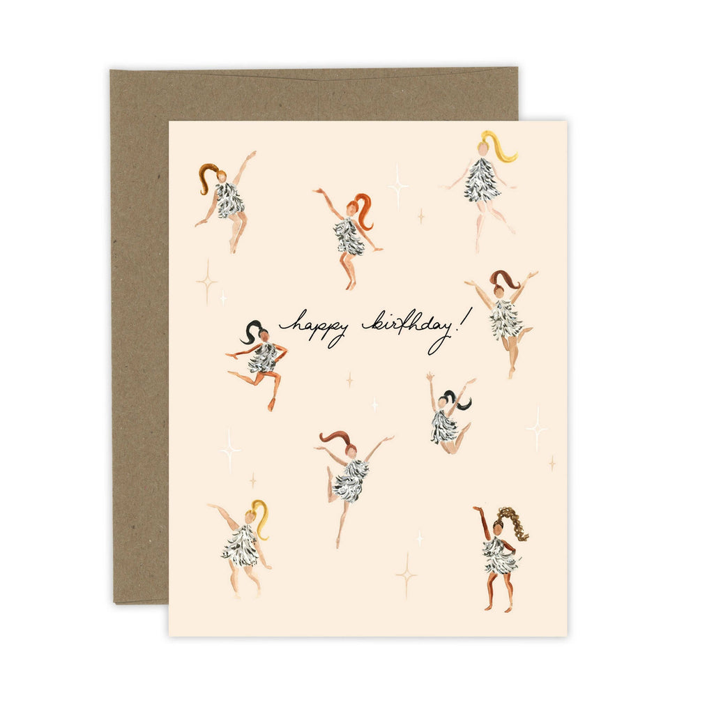 Birthday Disco Girls Card: White