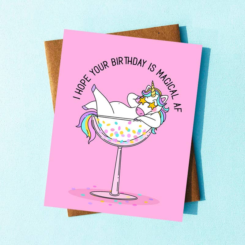 Magical AF Birthday - Unicorn Card