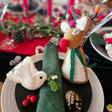 Handmade Felt Mistletoe Dove Hanging Christmas Decoration