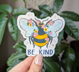 Be kind vinyl sticker, motivational bee sticker: