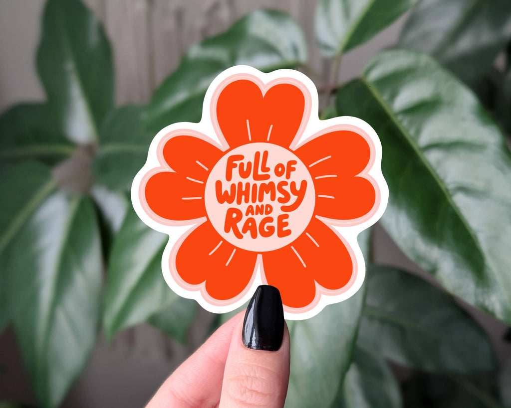 Funny Whimsy and Rage Sticker, Cute Sarcastic Decal