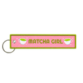 Matcha Girl Embroidered Keychain