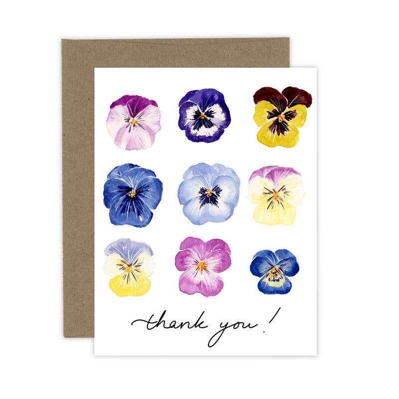 Thank You Pansies Flower Card