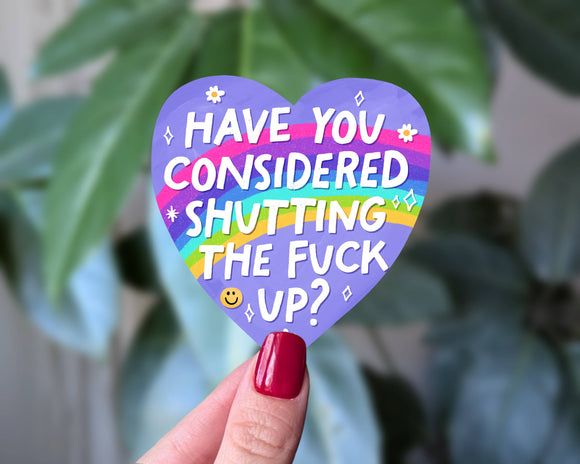 Rainbow Sass Heart Vinyl Sticker, Colourful Attitude Sticker: Loose