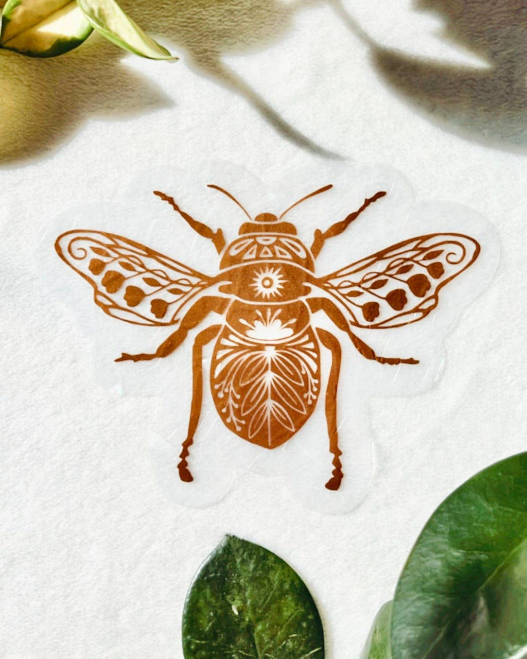 Honeybee Suncatcher Sticker | Floral Window Cling | Cottage