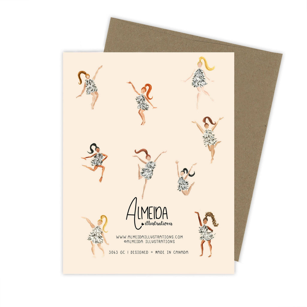 Birthday Disco Girls Card: White