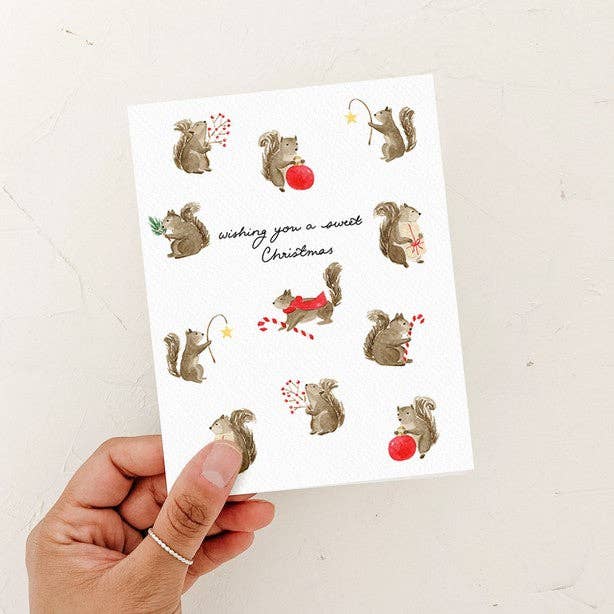 Wishing you a Sweet Christmas Squirrels Card