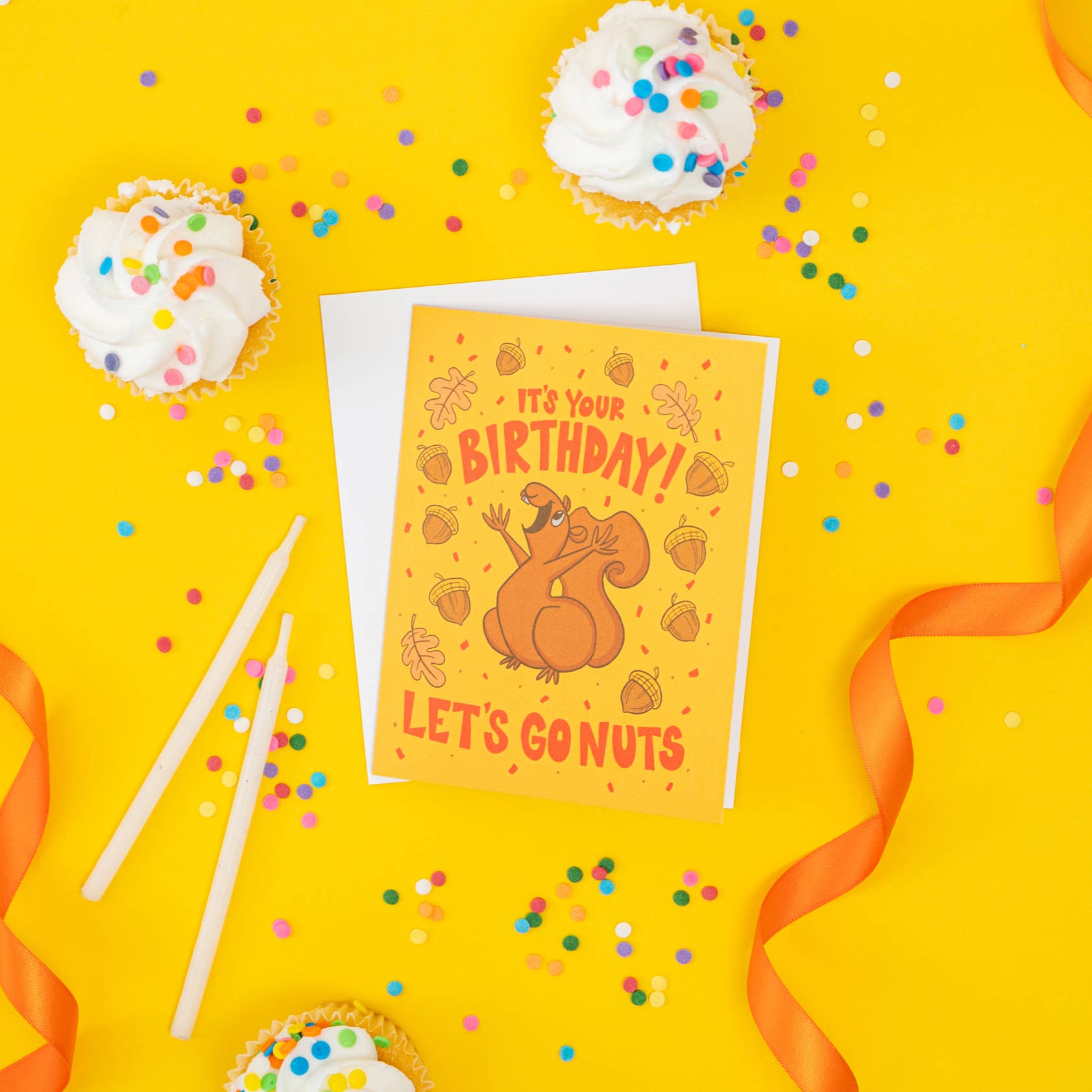 Birthday Squirrel Card: Please package WITH protective sleeves