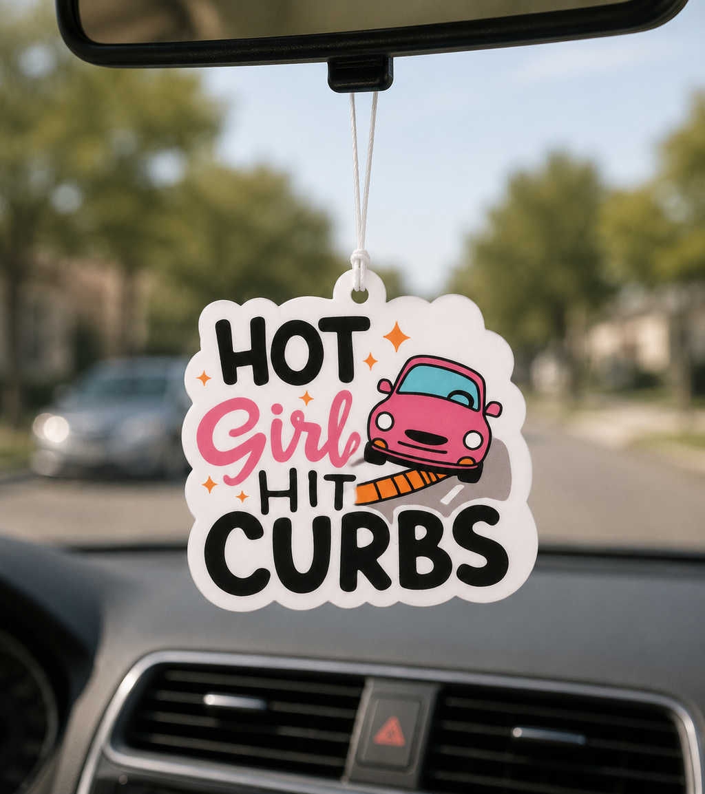 Hot Girl Hit Curbs Air Freshener - Coconut Scent