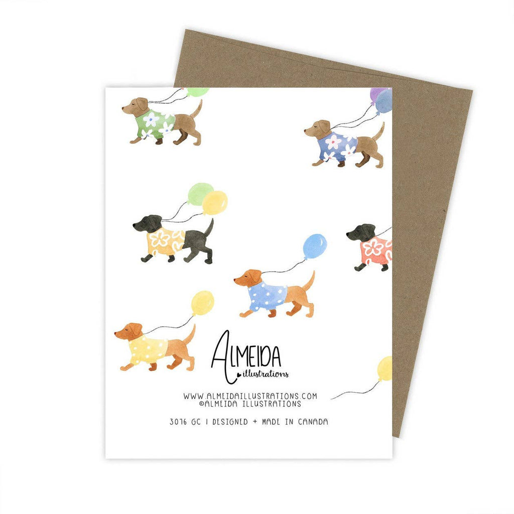 Let's Party Dog Birthday Card: White