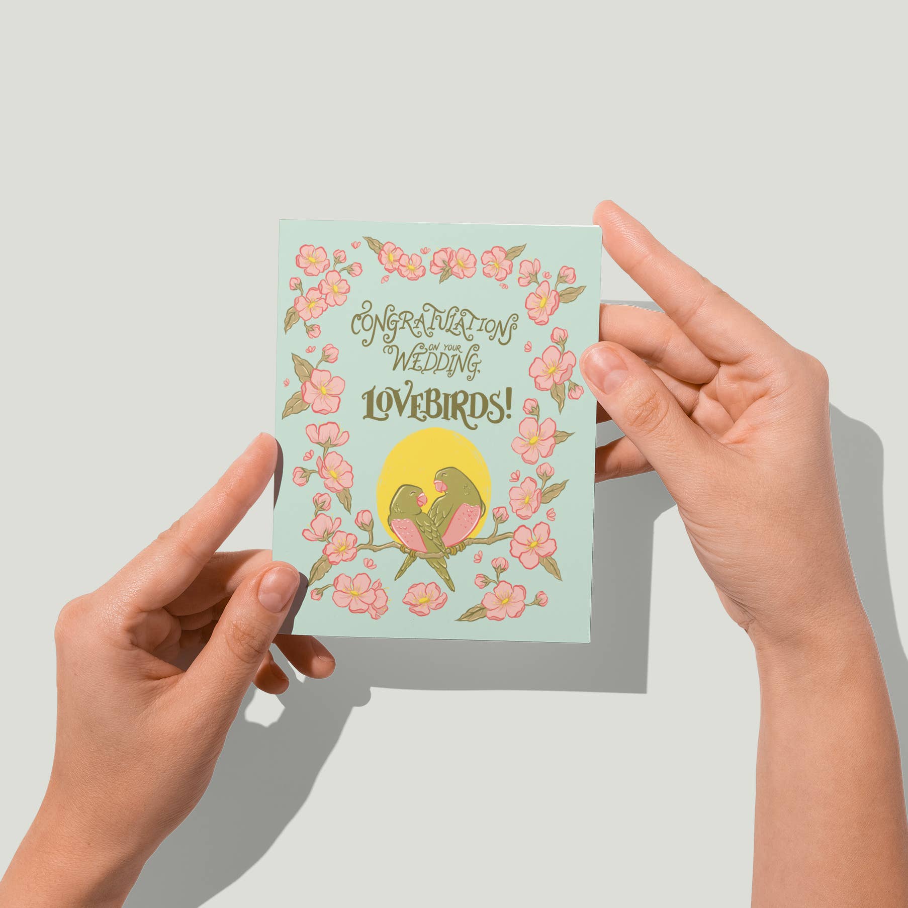 Lovebirds Wedding Congratulations Card