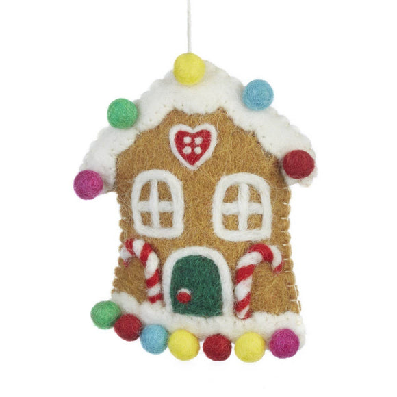 Handmade Felt Sweetshop House Christmas Tree Hanging Ornament