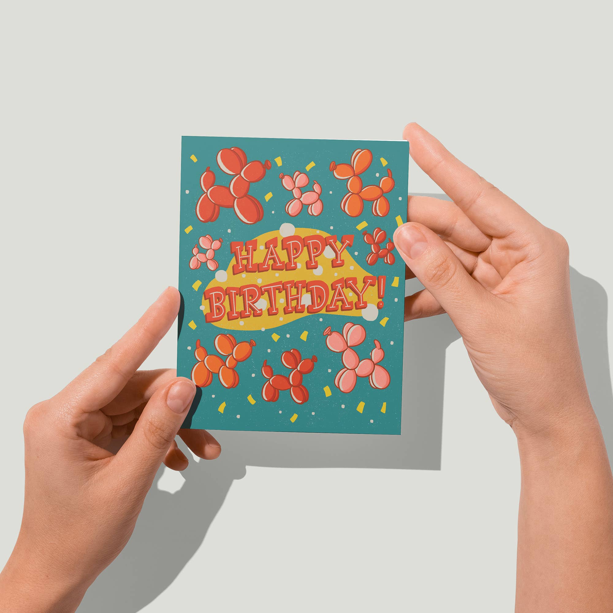 Balloon Animal Birthday Card: Please package WITH protective sleeves