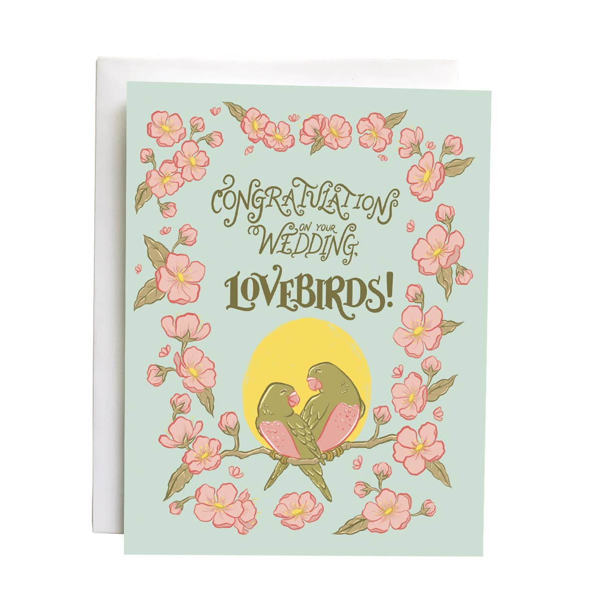 Lovebirds Wedding Congratulations Card