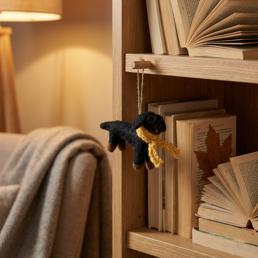Handmade Felt Douglas the Dachshund Dog Decoration