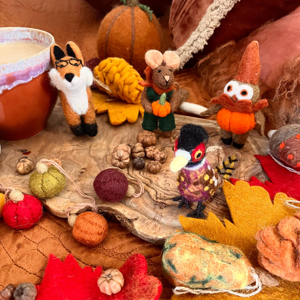 Handmade Felt Philippa the Pheasant Woodland Hanging Dec