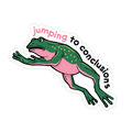 Jumping to Conclusions Funny Frog  STICKER