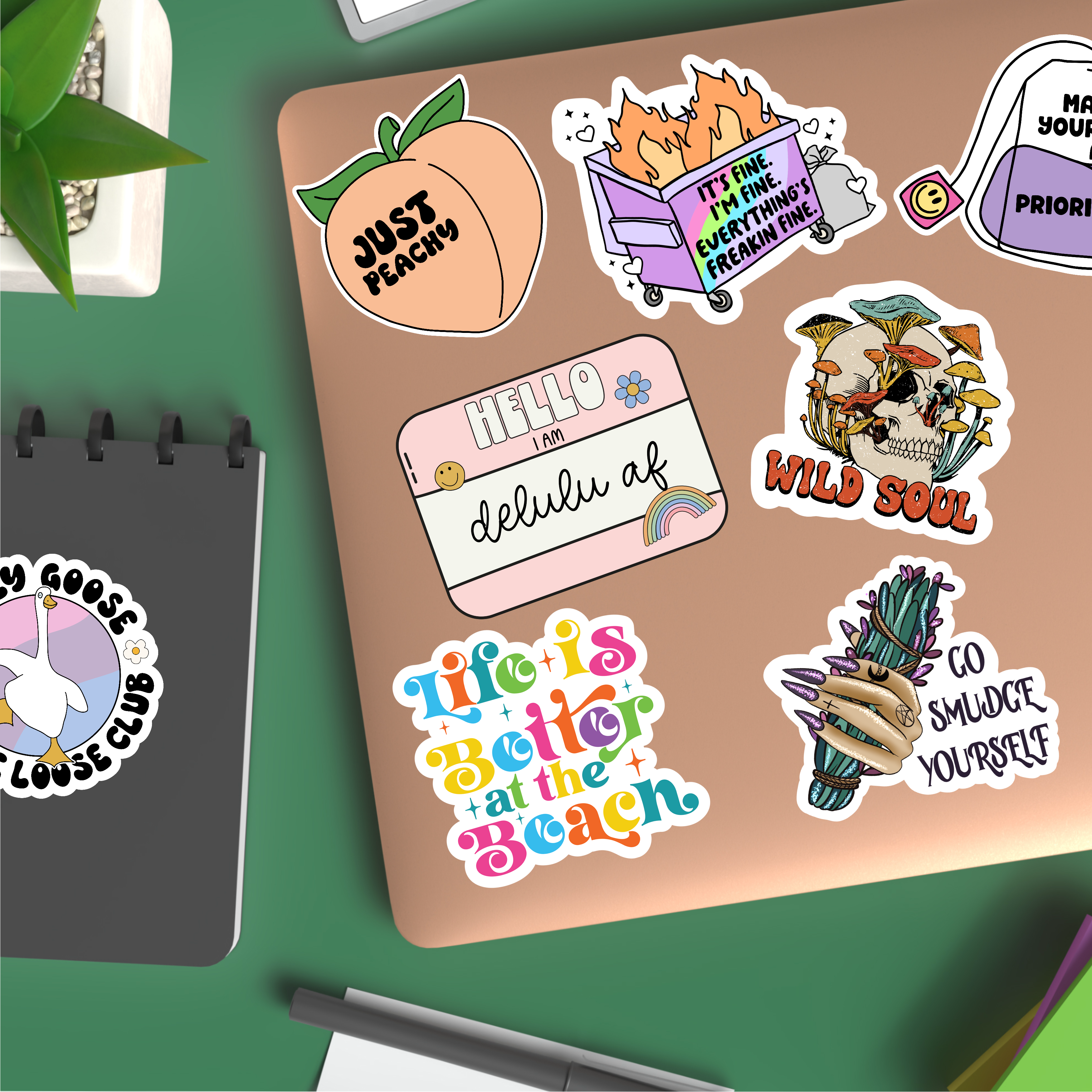 Anxious but cute vinyl sticker, frog stickers , bookish: Loose