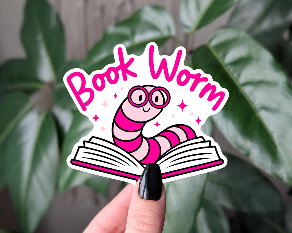 Book Worm Cute Reading Sticker