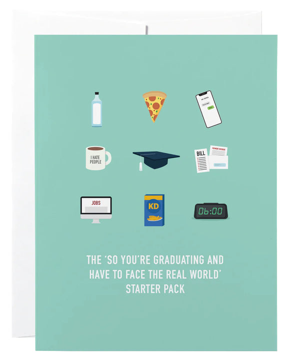 Card - The “so you’re graduating and have to face the real world “ starter pack