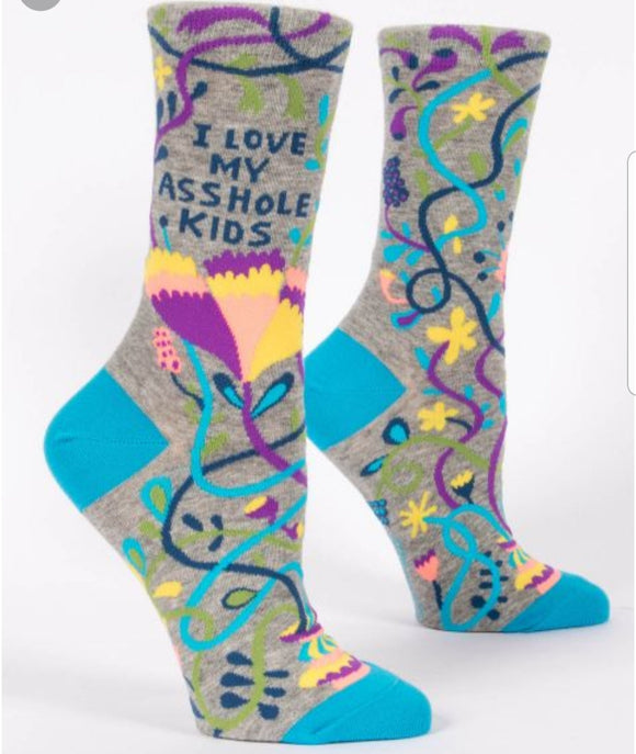 Blue Q Women’s Socks- I Love My Asshole Kids