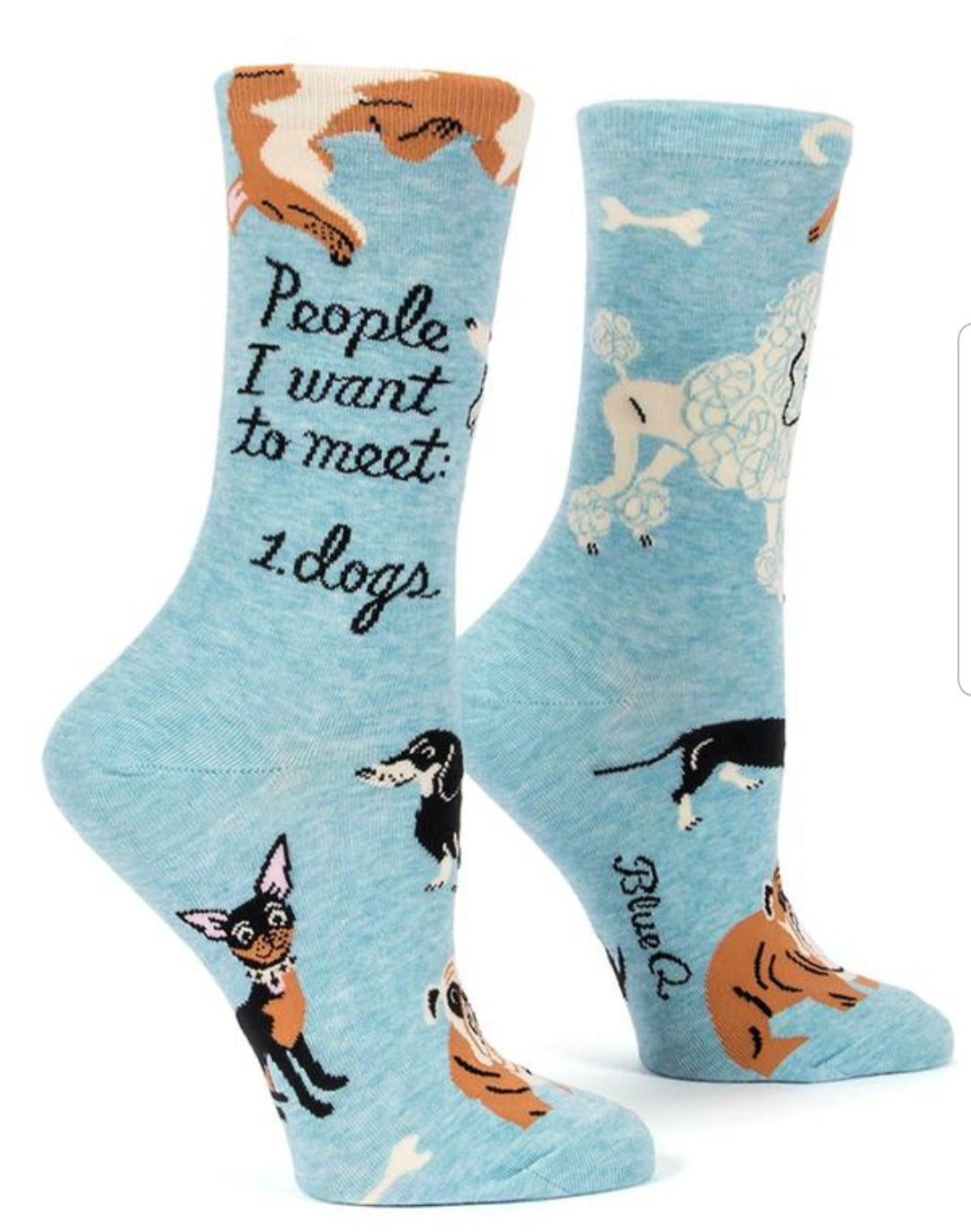 People I want To Meet: Dogs- Womens Crew Socks