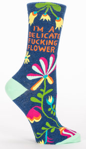 Blue Q Women’s Socks - Delicate Fucking Flower