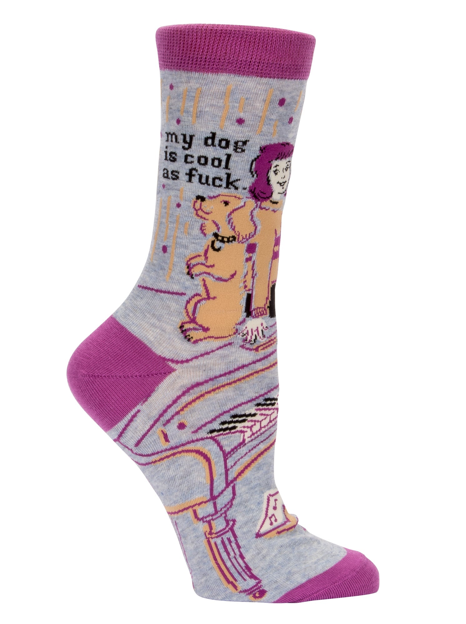My Dog Is Cool As Fuck- Womens Crew Socks