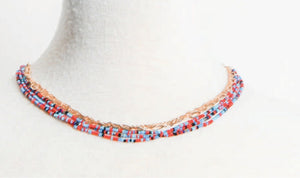 Caracol multi bead necklace - 1562 mix G