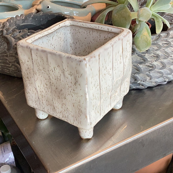 Square footed pot (glazed)