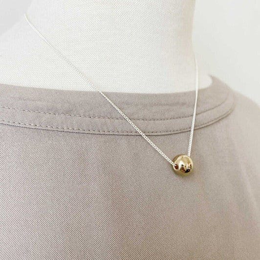 Single Gold Ball Necklace -1101 GLD