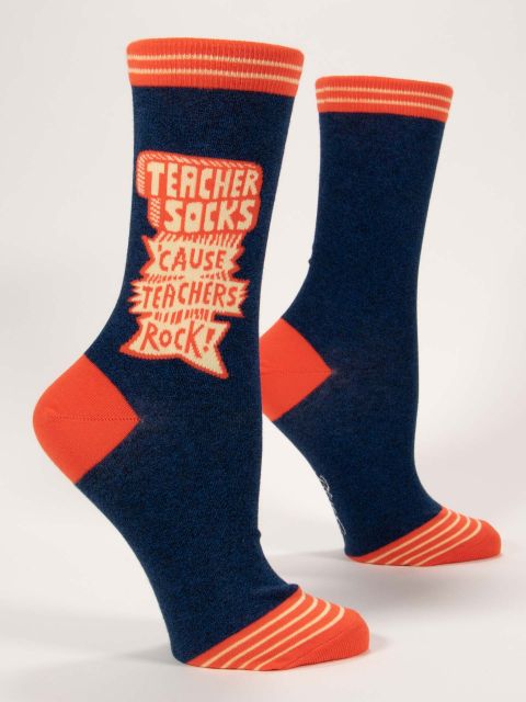 Teacher Socks Teachers Rock- Womens Crew Socks