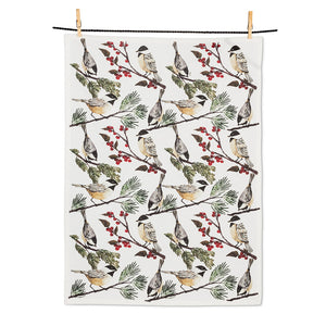 Chickadee on Branch Tea Towel